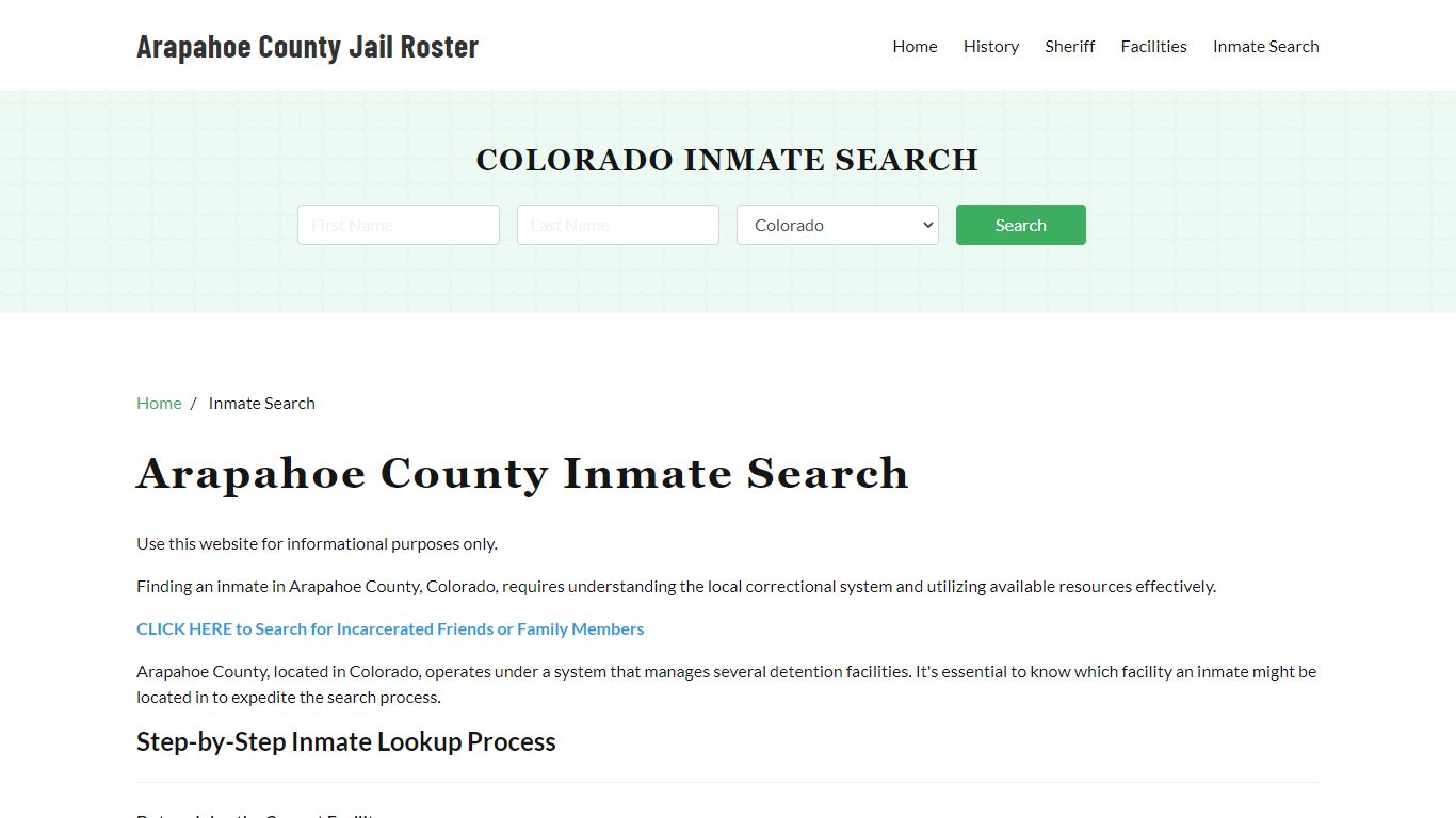 Arapahoe County, CO Detainee Lookup