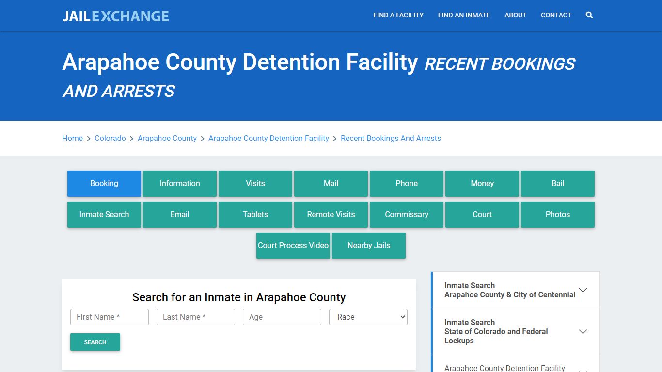 Arapahoe County Detention Facility Recent Bookings And Arrests